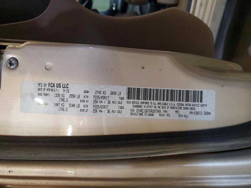 Продажа на аукционе авто 2016 Chrysler Town & Country, vin: 2C4RC1BG7GR287349, номер лота: 57060416
