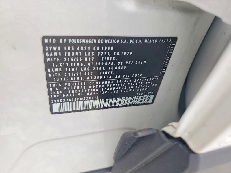 Aukcja sprzedaży 2023 Volkswagen Taos, vin: 3VVDX7B28PM320518, numer aukcji: 76292655
