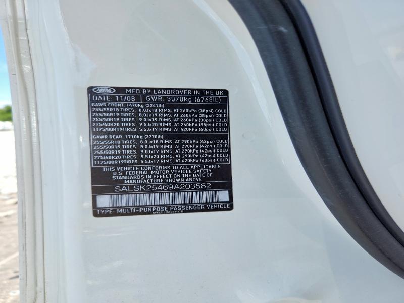 Aukcja sprzedaży 2009 Land Rover Range Rover Sport, vin: SALSK25469A203582, numer aukcji: 57768596
