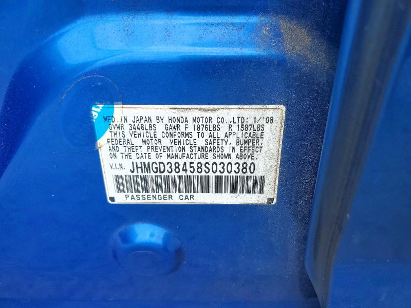 Продажа на аукционе авто 2008 Honda Fit, vin: JHMGD38458S030380, номер лота: 57584366