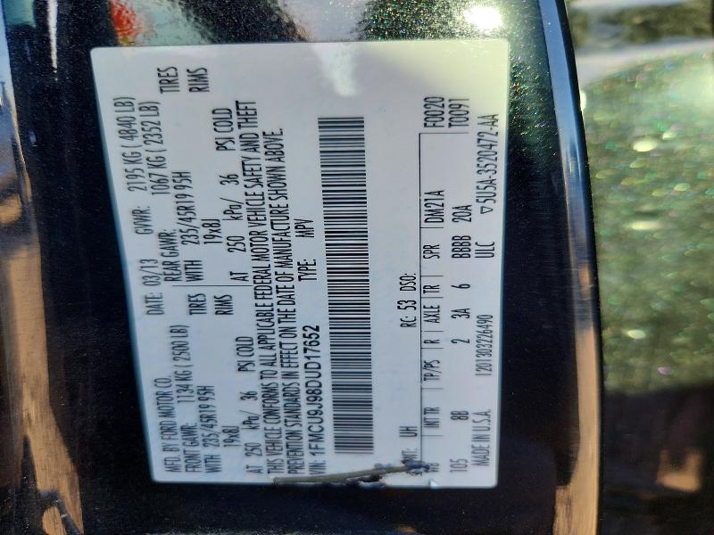 Продаж на аукціоні авто 2013 Ford Escape, vin: 1FMCU9J98DUD17652, номер лоту: 58134016