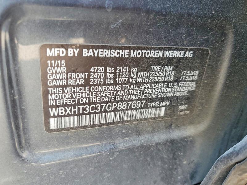 Продажа на аукционе авто 2016 Bmw X1, vin: WBXHT3C37GP887697, номер лота: 57128906