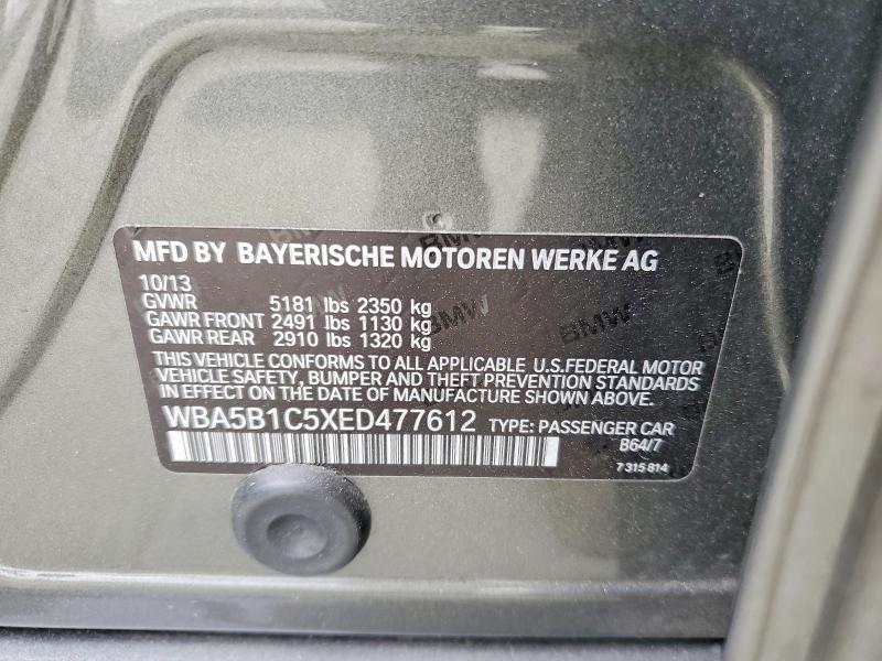 Aukcja sprzedaży 2014 Bmw 535, vin: WBA5B1C5XED477612, numer aukcji: 57974916