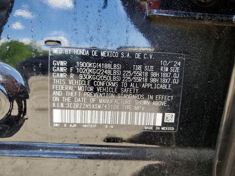 Aukcja sprzedaży 2025 Honda Hr-v, vin: 3CZRZ2H5XSM743106, numer aukcji: 55494766