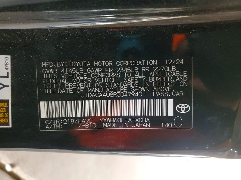 Aukcja sprzedaży 2024 Toyota Prius, vin: JTDACAAU8R3047940, numer aukcji: 57168746