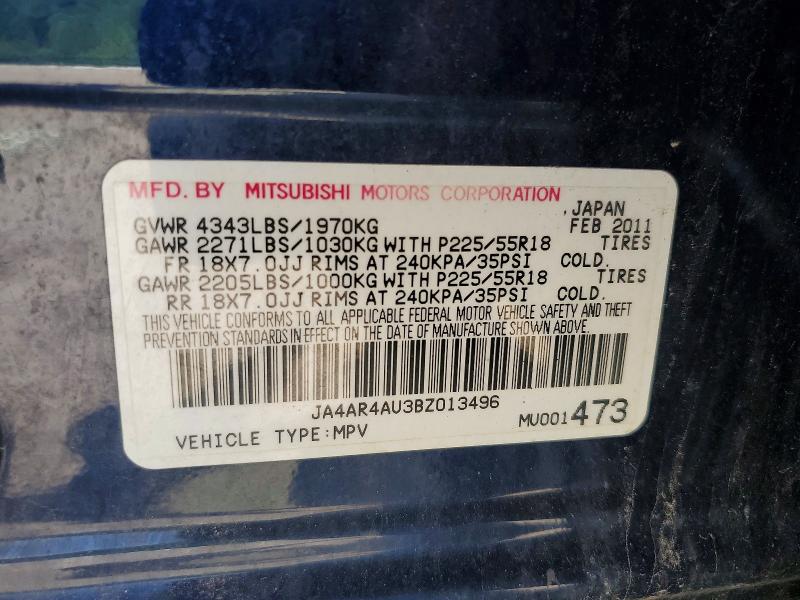 Aukcja sprzedaży 2011 Mitsubishi Outlander Sport, vin: JA4AR4AU3BZ013496, numer aukcji: 59109236
