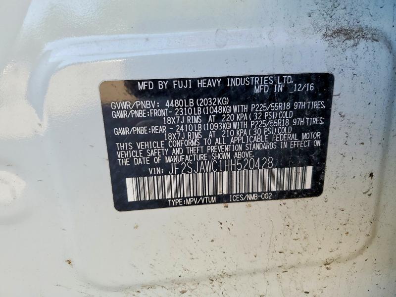 Продаж на аукціоні авто 2017 Subaru Forester, vin: JF2SJAWC1HH520428, номер лоту: 55497576