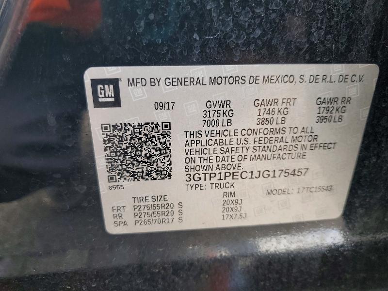 Aukcja sprzedaży 2018 Gmc Sierra, vin: 3GTP1PEC1JG175457, numer aukcji: 56176666