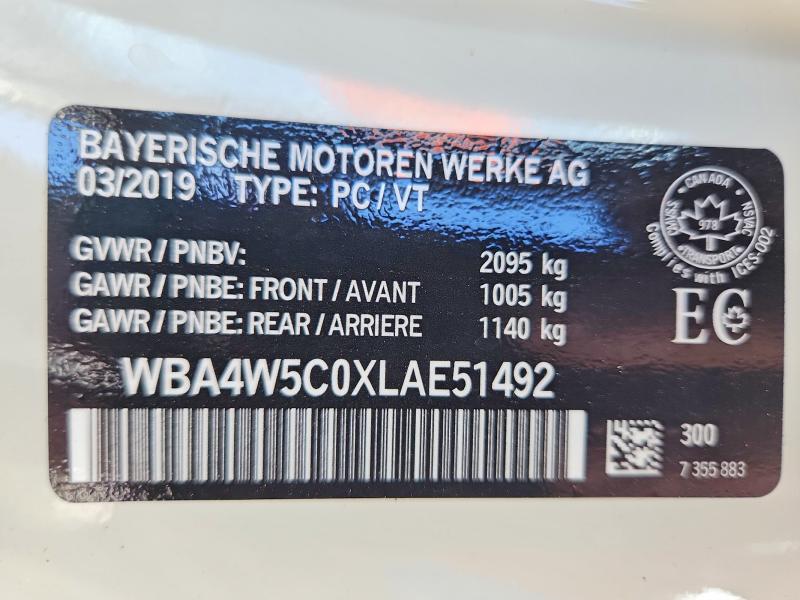 Aukcja sprzedaży 2020 Bmw 430xi, vin: WBA4W5C0XLAE51492, numer aukcji: 56277296