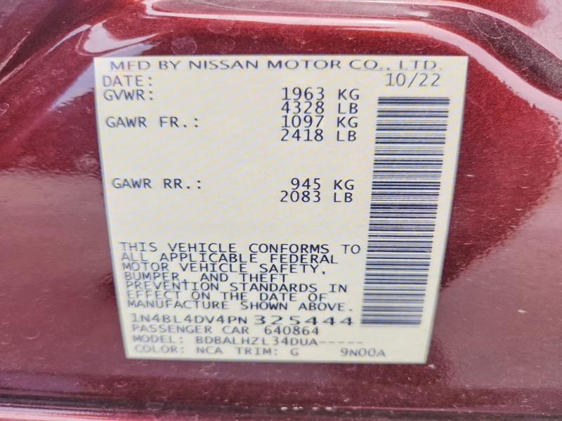 Aukcja sprzedaży 2023 Nissan Altima, vin: 1N4BL4DV4PN325444, numer aukcji: 56520306