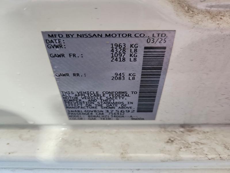 55861476 :رقم المزاد ، 1N4BL4DV8SN375692 vin ، 2025 Nissan Altima مزاد بيع