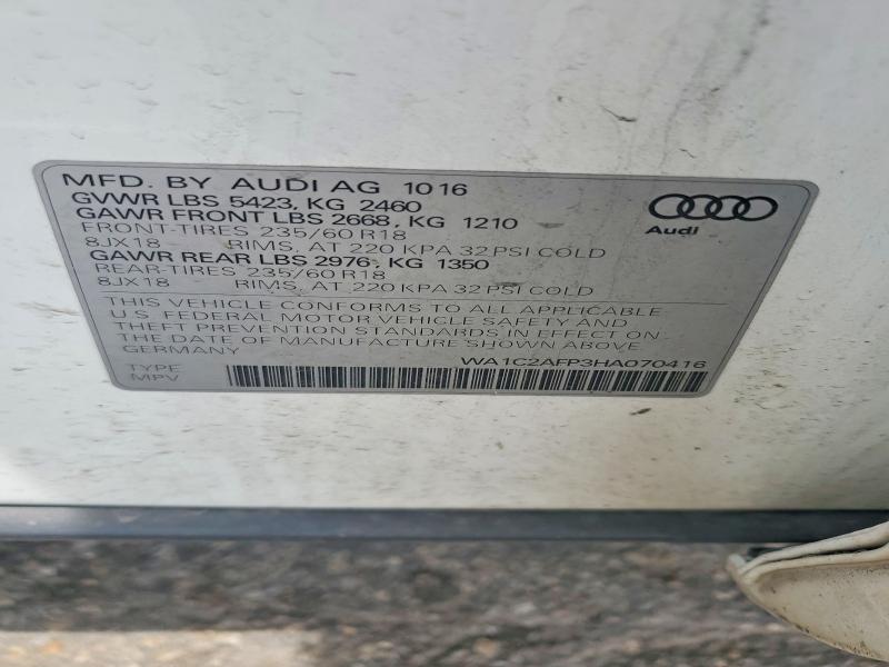 Aukcja sprzedaży 2017 Audi Q5, vin: WA1C2AFP3HA070416, numer aukcji: 56434286