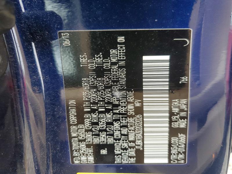 58110286 :رقم المزاد ، JTJBK1BA3D2032026 vin ، 2013 Lexus Rx 350 مزاد بيع