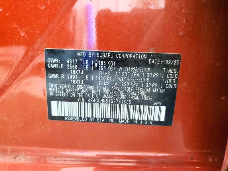 55785916 :رقم المزاد ، 4S4GUHN64S3781505 vin ، 2025 Subaru Crosstrek مزاد بيع