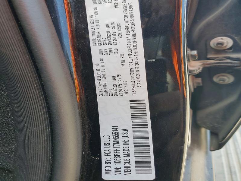 56998966 :رقم المزاد ، 1C6SRFHT7MN555141 vin ، 2021 Ram 1500 مزاد بيع