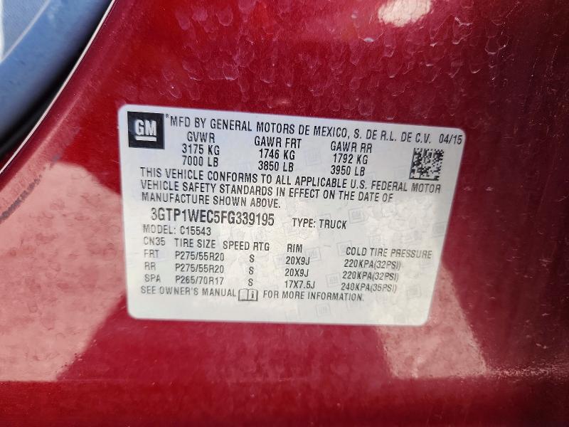 Продаж на аукціоні авто 2015 Gmc Sierra, vin: 3GTP1WEC5FG339195, номер лоту: 55747126