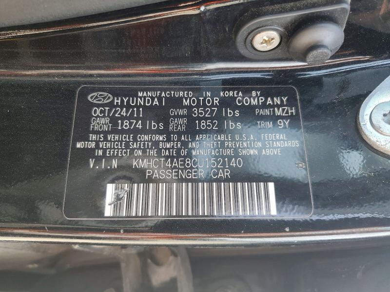 55648586 :رقم المزاد ، KMHCT4AE8CU152140 vin ، 2012 Hyundai Accent مزاد بيع