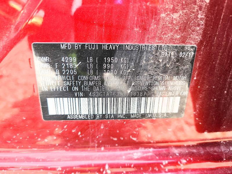 Aukcja sprzedaży 2017 Subaru Impreza, vin: 4S3GTAT63H3718387, numer aukcji: 56991256
