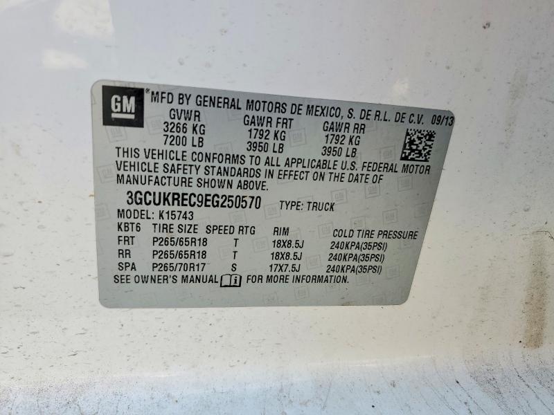 58950146 :رقم المزاد ، 3GCUKREC9EG250570 vin ، 2014 Chevrolet Silverado مزاد بيع