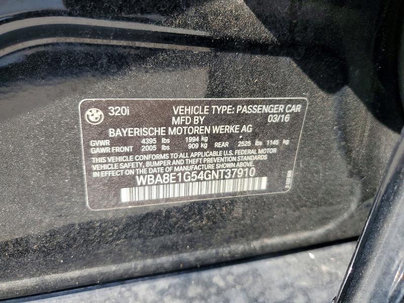 Aukcja sprzedaży 2016 Bmw 320, vin: WBA8E1G54GNT37910, numer aukcji: 58239916