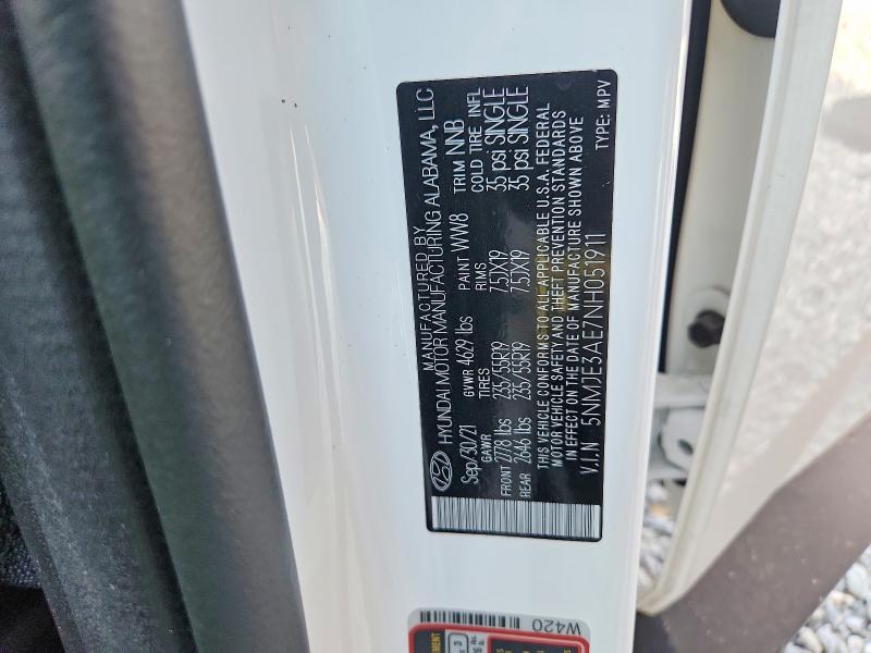 Продажа на аукционе авто 2022 Hyundai Tucson, vin: 5NMJE3AE7NH051911, номер лота: 58119766