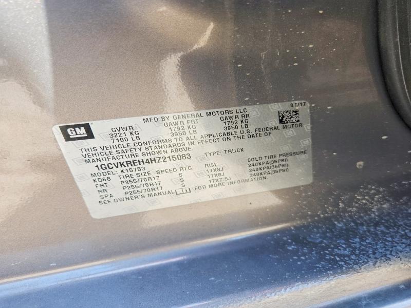 55930356 :رقم المزاد ، 1GCVKREH4HZ215083 vin ، 2017 Chevrolet Silverado مزاد بيع