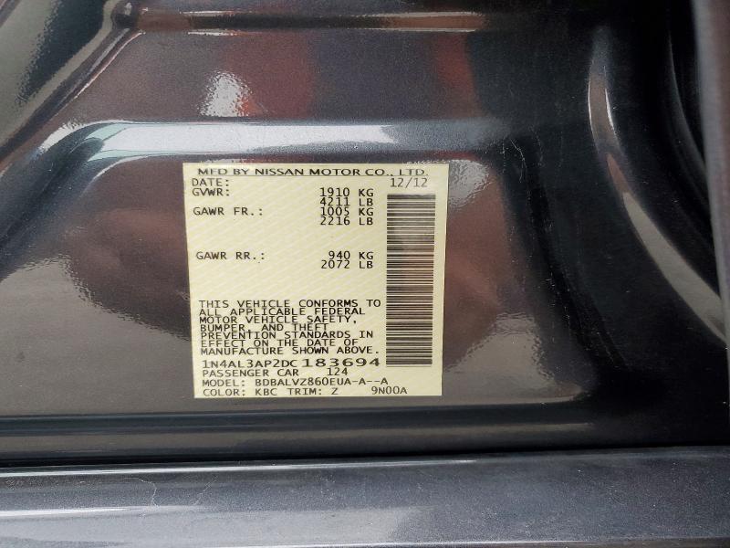 2013 Nissan Altima მანქანა იყიდება აუქციონზე, vin: 1N4AL3AP2DC183694, აუქციონის ნომერი: 57719906