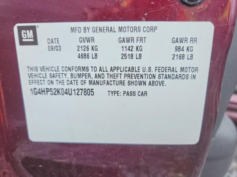Продаж на аукціоні авто 2004 Buick Lesabre, vin: 1G4HP52K04U127805, номер лоту: 58653996