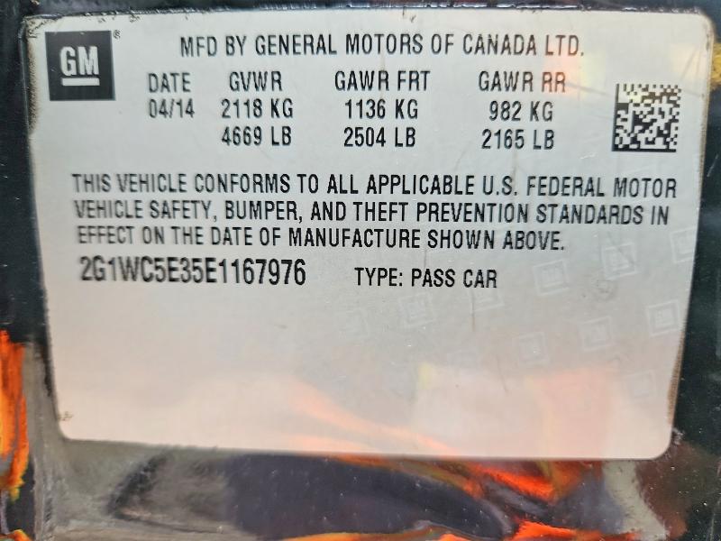 2014 Chevrolet Impala Limited მანქანა იყიდება აუქციონზე, vin: 2G1WC5E35E1167976, აუქციონის ნომერი: 58006976