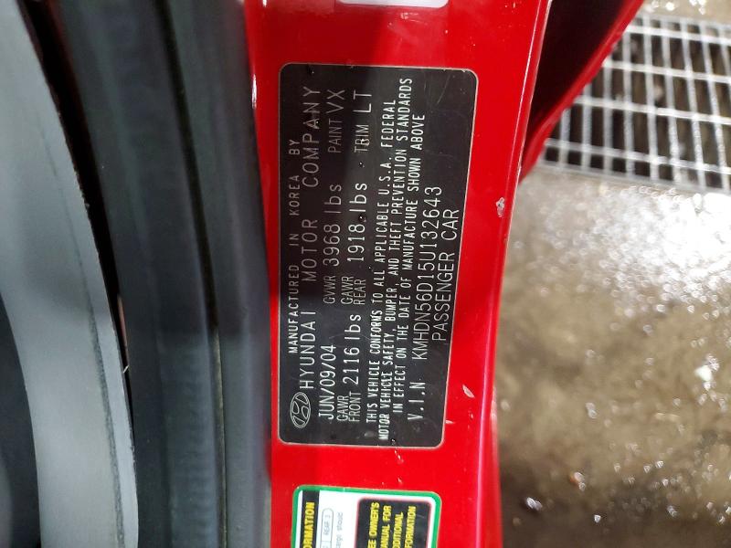 2005 Hyundai Elantra მანქანა იყიდება აუქციონზე, vin: KMHDN56D15U132643, აუქციონის ნომერი: 58403316