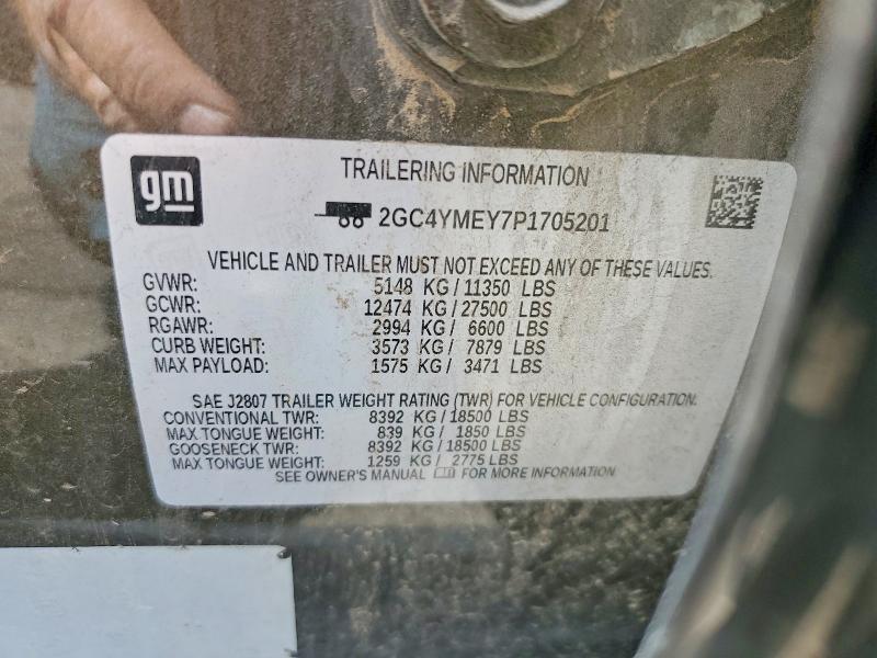 57589086 :رقم المزاد ، 2GC4YMEY7P1705201 vin ، 2023 Chevrolet Silverado مزاد بيع
