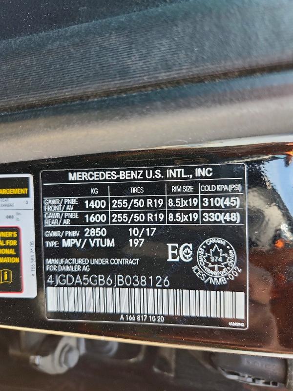 Auction sale of the 2018 Mercedes-benz Gle, vin: 4JGDA5GB6JB038126, lot number: 56150186
