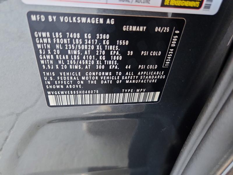 Aukcja sprzedaży 2025 Volkswagen Id Buzz, vin: WVGKWVEB8SH046075, numer aukcji: 57076346