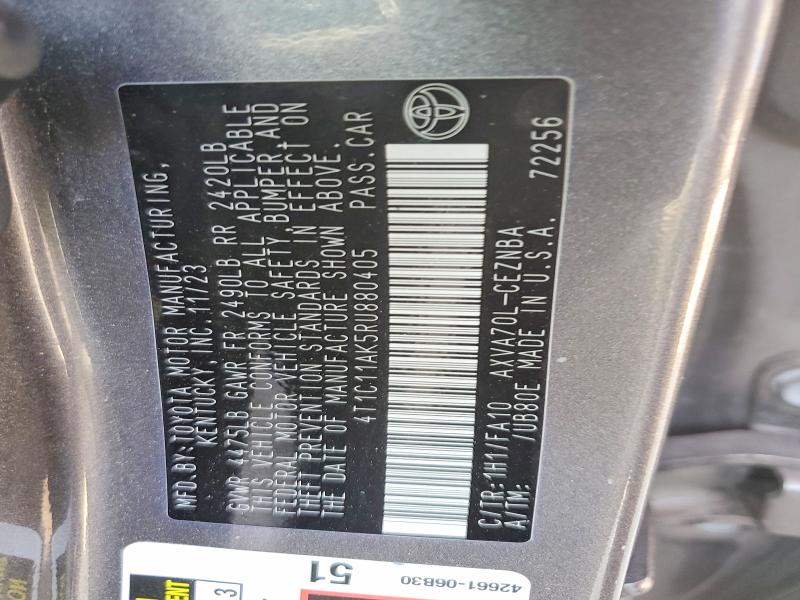 Продаж на аукціоні авто 2024 Toyota Camry, vin: 4T1C11AK5RU880405, номер лоту: 57948206
