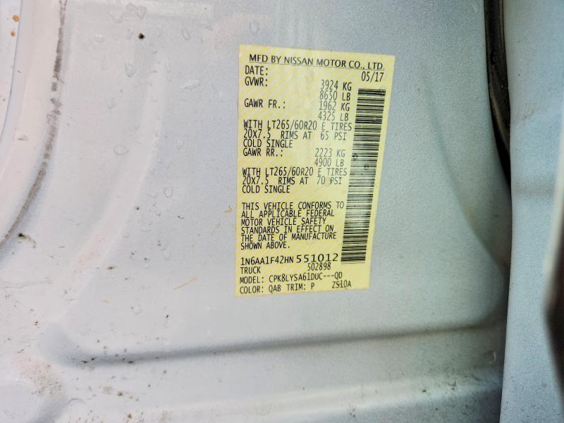 Продажа на аукционе авто 2017 Nissan Titan Xd, vin: 1N6AA1F42HN551012, номер лота: 57442276