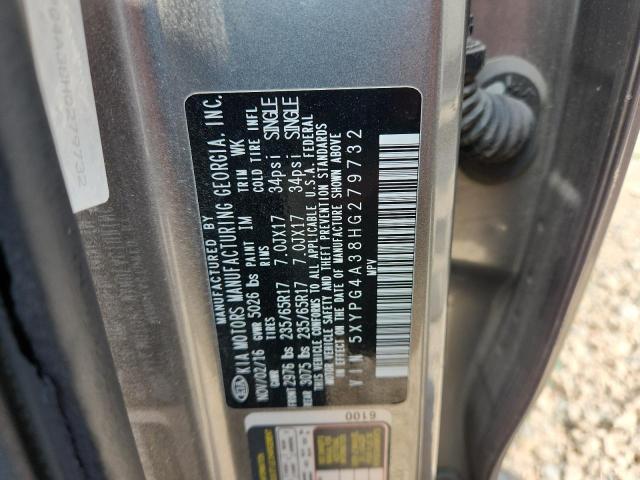 2017 Kia Sorento მანქანა იყიდება აუქციონზე, vin: 5XYPG4A38HG279732, აუქციონის ნომერი: 57506076