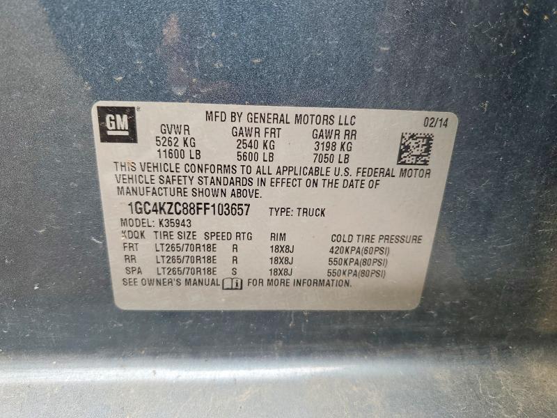 Aukcja sprzedaży 2015 Chevrolet Silverado, vin: 1GC4KZC88FF103657, numer aukcji: 58521856