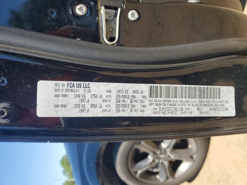 2018 Dodge Journey მანქანა იყიდება აუქციონზე, vin: 3C4PDCGG7JT421189, აუქციონის ნომერი: 56128056