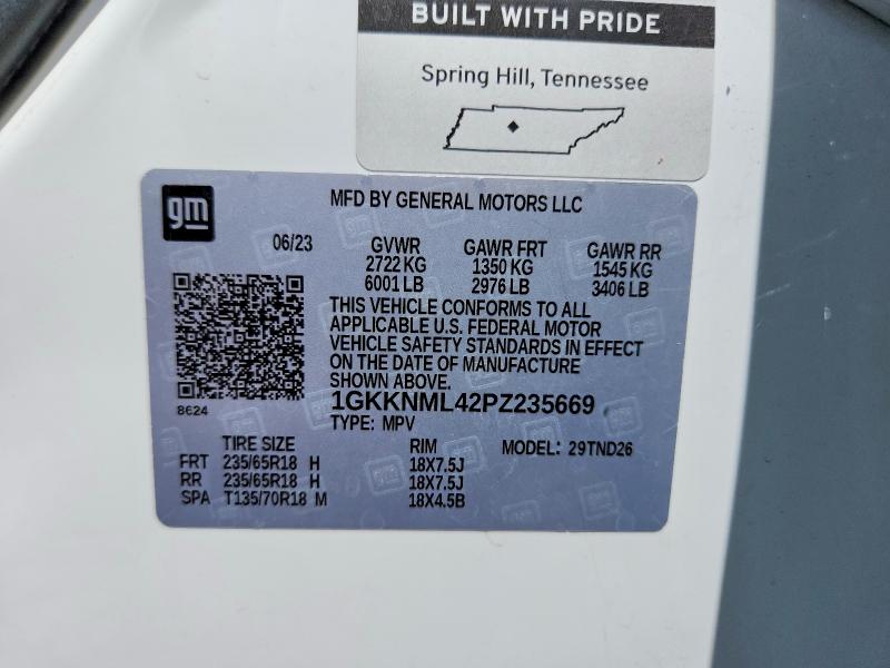 2023 Gmc Acadia მანქანა იყიდება აუქციონზე, vin: 1GKKNML42PZ235669, აუქციონის ნომერი: 57272266