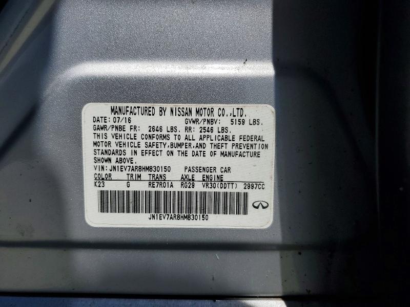 Продажа на аукционе авто 2017 Infiniti Q50, vin: JN1EV7AR8HM830150, номер лота: 55041306