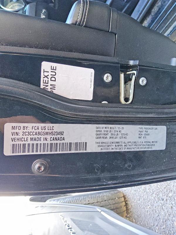 Продаж на аукціоні авто 2021 Chrysler 300, vin: 2C3CCABG5MH523492, номер лоту: 56302846