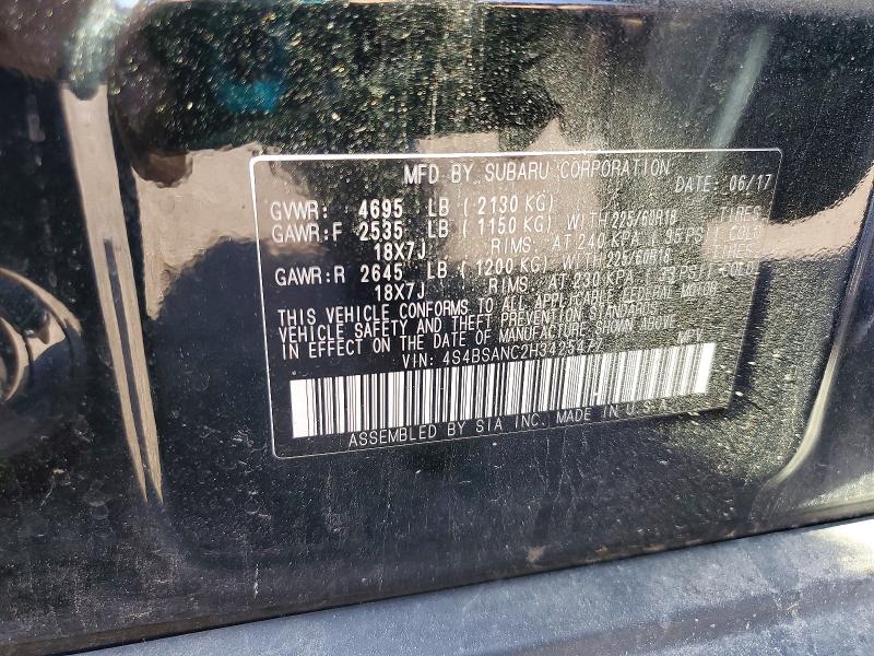 Продажа на аукционе авто 2017 Subaru Outback, vin: 4S4BSANC2H3425477, номер лота: 59009506