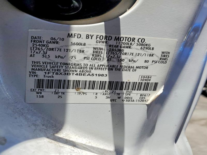 2011 Ford F350 მანქანა იყიდება აუქციონზე, vin: 1FT8X3BT4BEA51983, აუქციონის ნომერი: 54322236