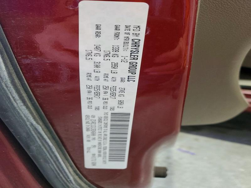 58275816 :رقم المزاد ، 2C4RC1CG1CR246000 vin ، 2012 Chrysler Town & Country مزاد بيع