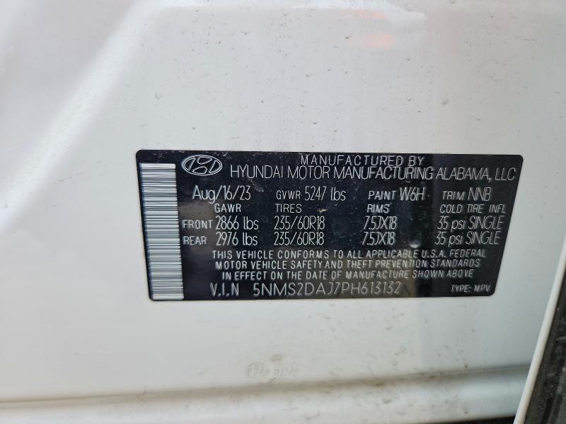 Aukcja sprzedaży 2023 Hyundai Santa Fe, vin: 5NMS2DAJ7PH613132, numer aukcji: 58651126