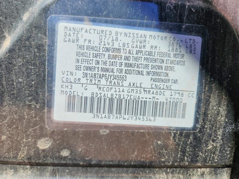 Продаж на аукціоні авто 2018 Nissan Sentra, vin: 3N1AB7AP6JY345563, номер лоту: 57605376