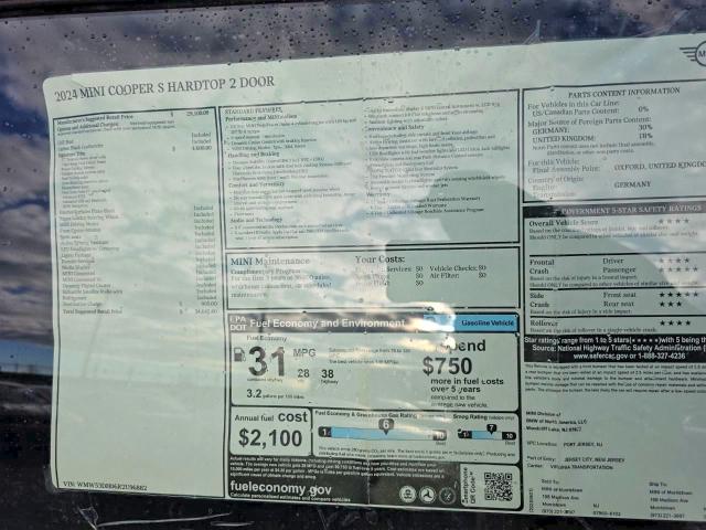 Продажа на аукционе авто 2024 Mini Cooper, vin: WMW53DH06R2U96882, номер лота: 56287926