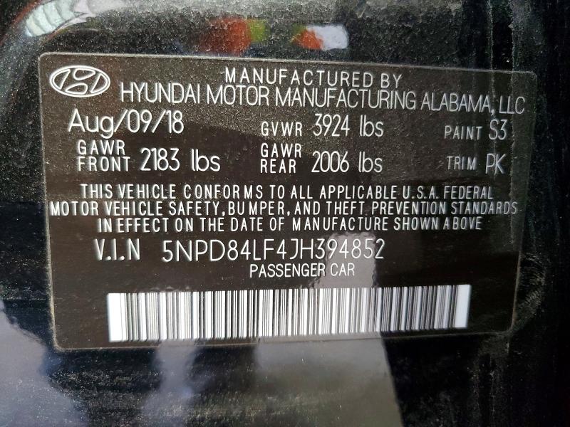 Продажа на аукционе авто 2018 Hyundai Elantra, vin: 5NPD84LF4JH394852, номер лота: 55873046