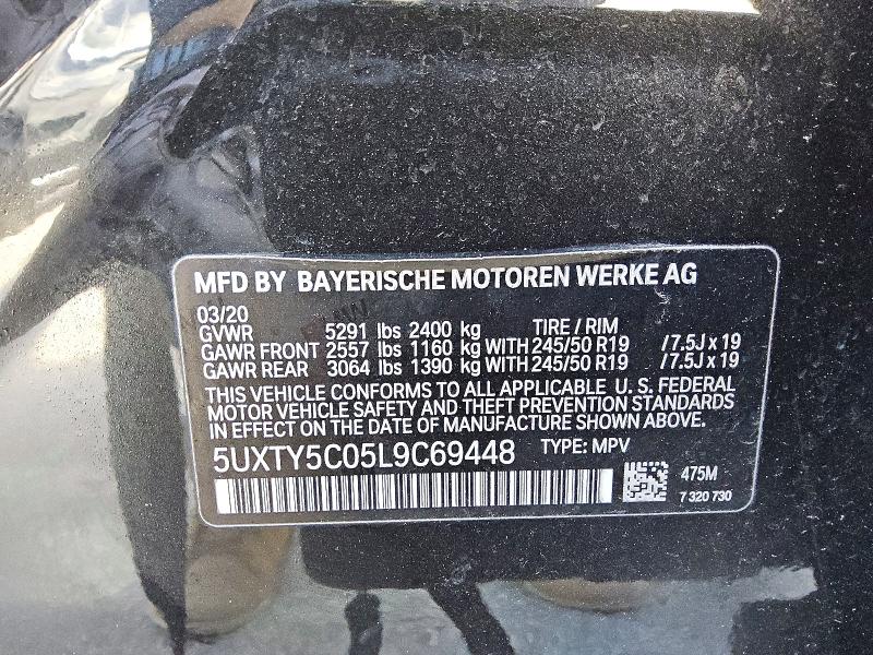 56154176 :رقم المزاد ، 5UXTY5C05L9C69448 vin ، 2020 Bmw X3 مزاد بيع