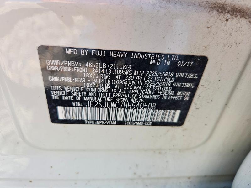 57471146 :رقم المزاد ، JF2SJGWC7HH540508 vin ، 2017 Subaru Forester مزاد بيع